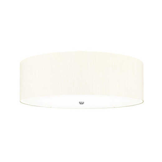 Flambeau Fletcher 7 Light Polished Chrome 75cm Shaded Flush Ceiling Light 