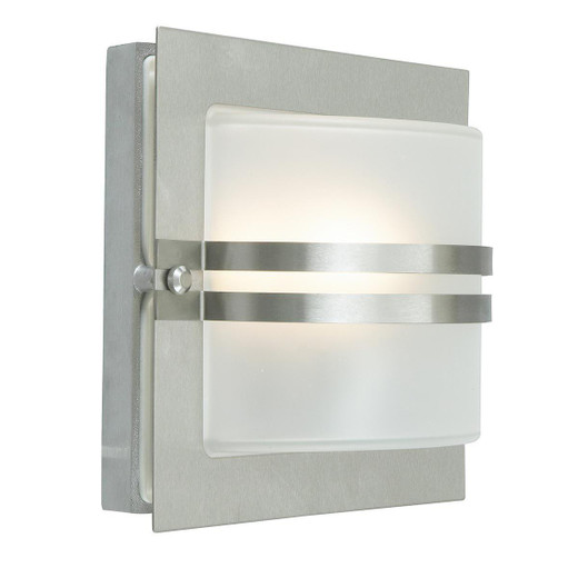Norlys Bern Stainless Steel with Frosted Diffuser IP54 Wall Light 