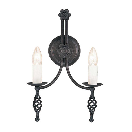 Elstead Lighting Belfry 2 Light Black Wall Light 