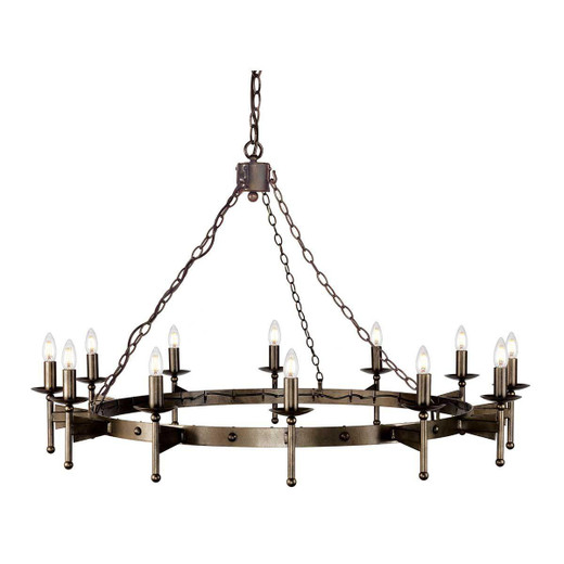 Elstead Lighting Cromwell 12 Light Old Bronze Chandelier 