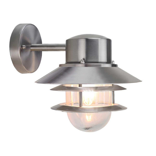 Elstead Lighting Copenhagen Brushed Stainless Steel IP44 Wall Light 