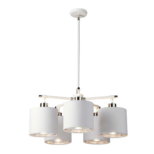 Elstead Lighting Balance Polished Nickel with White Shades Pendant Light 