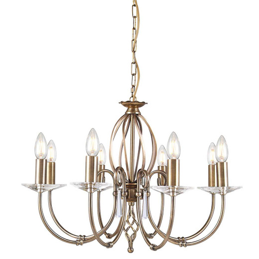 Aegean 8 Light Aged Brass Chandelier Pendant Light