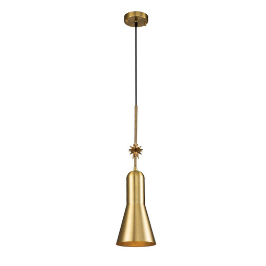 Elstead Lighting Etoile Aged Brass and Gold Leaf 17cm Pendant Light 