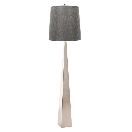Elstead Lighting Ascent Polished Nickel with Grey Shade Floor Lamp 
