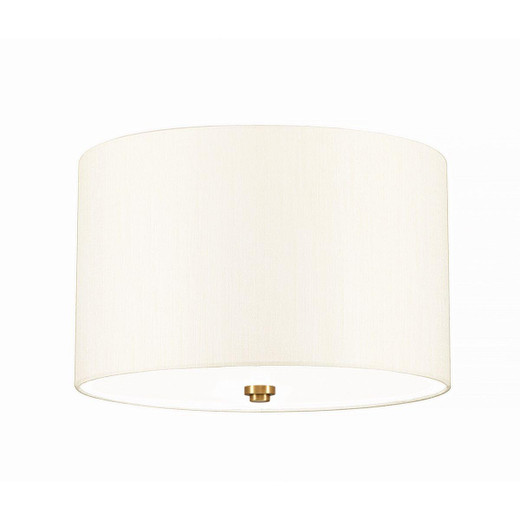 Flambeau Fletcher 3 Light Aged Brass 35cm Shaded Flush Ceiling Light 