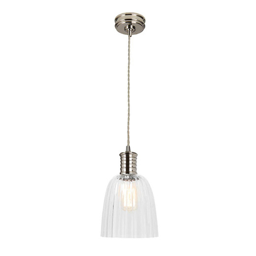 Elstead Lighting Doullie Polished Nickel Pendant Light 