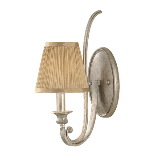 Flambeau Abbey Silver Sand with Gold Shade Wall Light 