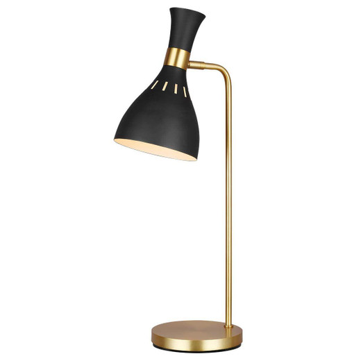 Flambeau Joan Midnight Black and Burnished Brass Table Lamp 