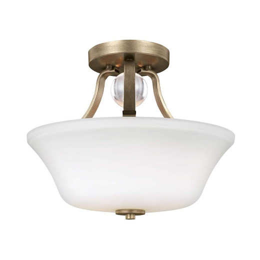 Flambeau Evington 2 Light Sunset Gold Semi Flush Ceiling Light 