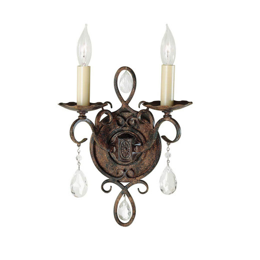 Flambeau Chateau 2 Light Mocha Bronze Wall Light 
