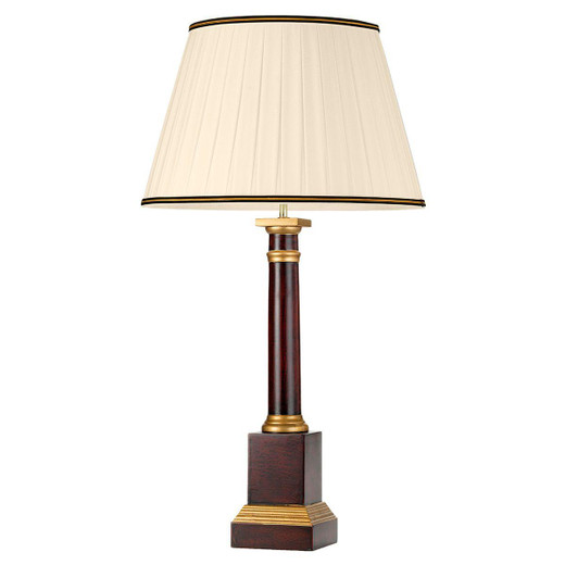 Flambeau Louviers Oxblood with Ivory Shade Table Lamp 
