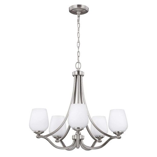 Flambeau Vintner 5 Light Satin Nickel Chandelier 