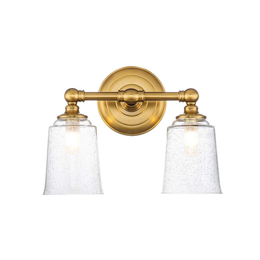 Flambeau Huguenot Lake 2 Light Burnished Brass Chrome IP44 Bathroom Wall Light 
