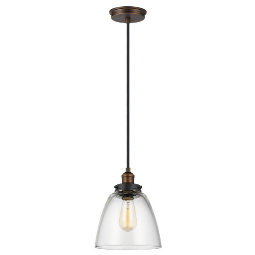 Flambeau Baskin Aged Brass and Zinc Dome Pendant Light 