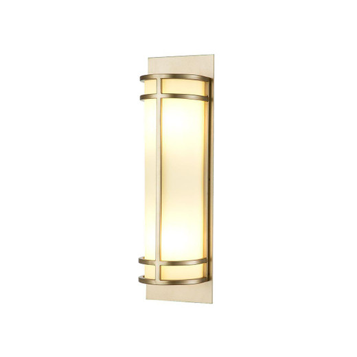 Flambeau Fusion 2 Light Painted Natural Brass Wall Light 