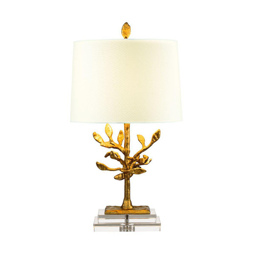 Gilded Nola Audubon Park Distressed Gold with White Shade Table Lamp 