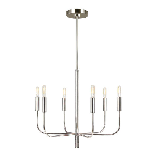 Flambeau Brianna 6 Light Polished Nickel Chandelier 
