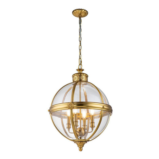 Flambeau Adams 4 Light Brushed Brass Pendant Light 