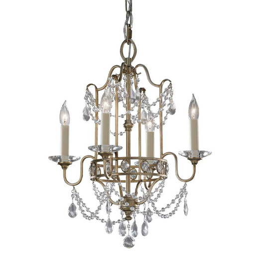 Flambeau Gianna 4 Light Gilded Silver Chandelier 