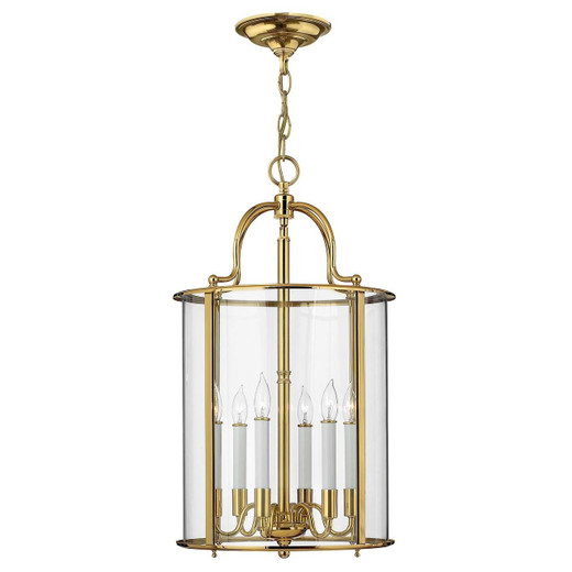 Hinkley Gentry 6 Light Polished Brass Pendant Light 