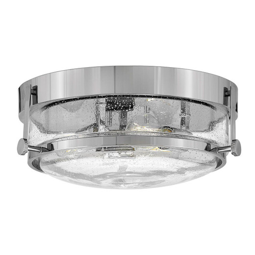 Hinkley Harper 3 Light Polished Chrome with Clear Diffuser Flush Ceiling Light 