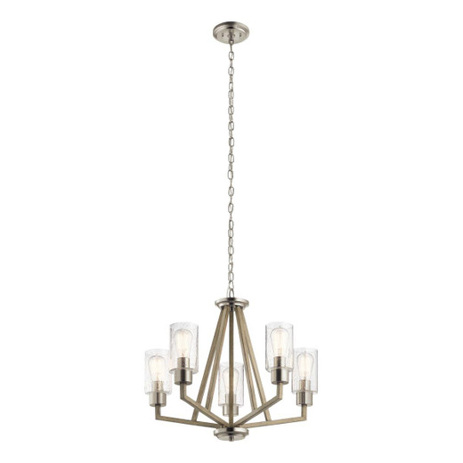 Deryn 5 Light Distressed Antique Grey Chandelier