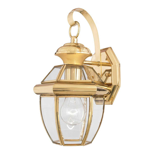 Quoizel Newbury Polished Brass 18cm IP44 Wall Light 