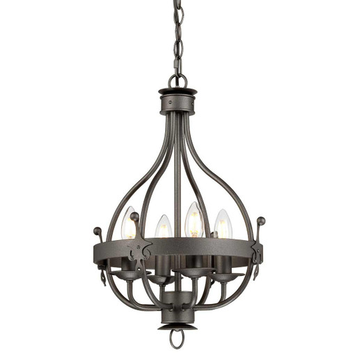 Elstead Lighting Windsor 4 Light Graphite with Opal Diffuser Pendant Light 