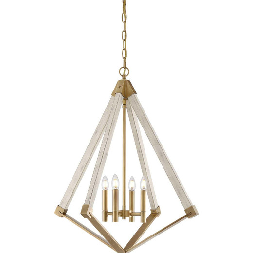 Quoizel View Point 4 Light Weathered Brass Chandelier 