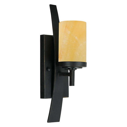 Quoizel Kyle Imperial Bronze with Butterscotch Shade Wall Light 