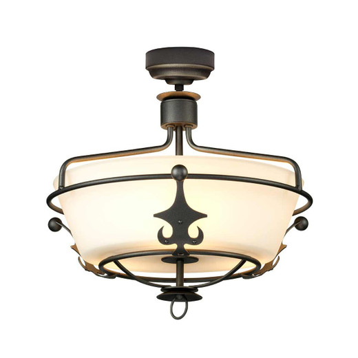 Elstead Lighting Windsor 3 Light Graphite with Opal Diffuser Semi Flush Ceiling Light 