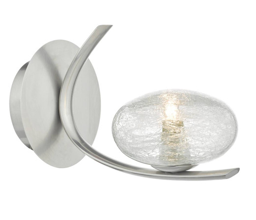 Leighton Satin Chrome and Sugar Cane Glass Wall Light