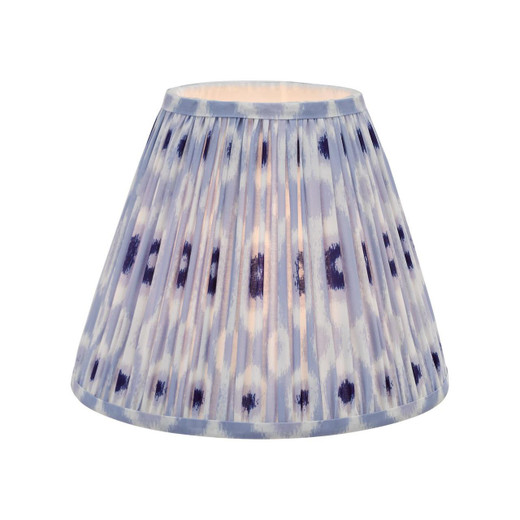 Dar Lighting Ikat Blue and White Cotton Empire 30cm Shade Only 