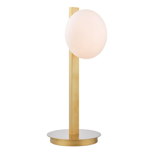 Dar Lighting Tauri Matt Gold with Opal Glass Diffuser Table Lamp 