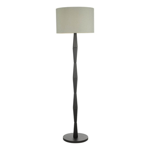 Sierra Black with Grey Shade Floor Lamp