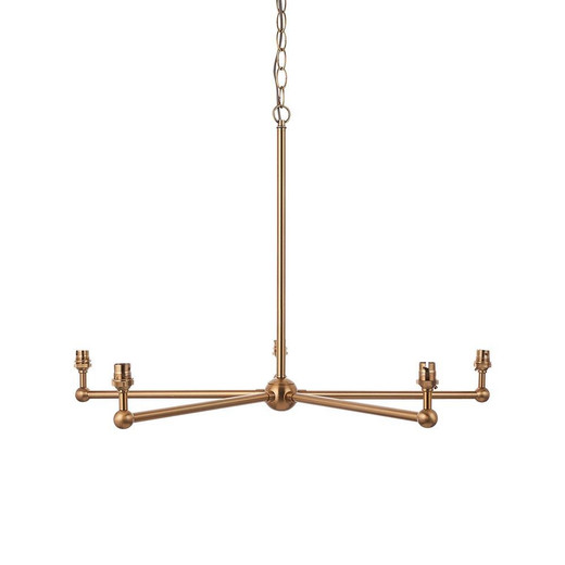 Endon Lighting Santiago 5 Light Brushed Aged Brass Fitting Only Pendant Light 