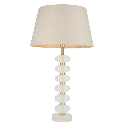 Endon Lighting Annabelle & Cici Brushed Gold with Grey Shade Table Lamp 