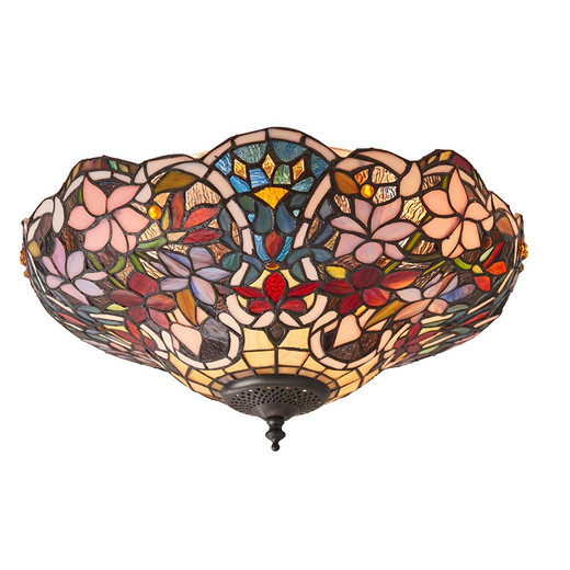 Endon Lighting Dimple 3 Light Polished Chrome with Smokey Mirror Shades Semi Flush Ceiling Light 