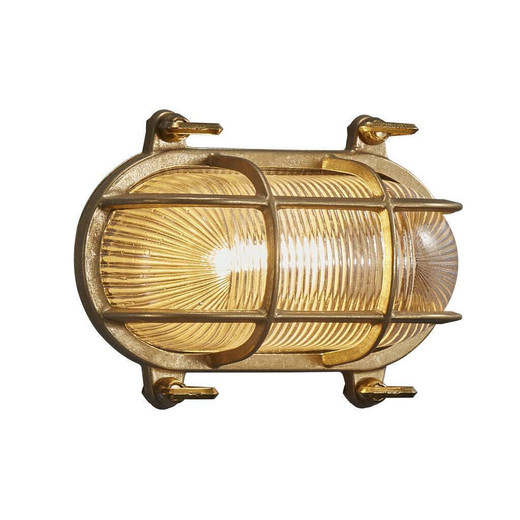 Nordlux Helford Brass With Frosted Glass IP64 Wall Light - Clearance 