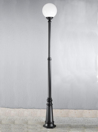 Franklite Rotonda Matt Black with Opal Sphere IP43 Lamp Post 