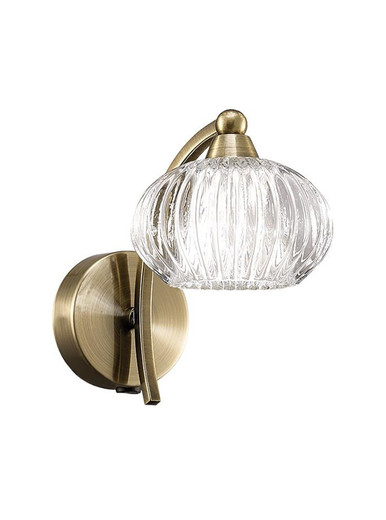 Franklite Ripple Bronze with Ribbed Glass Wall Light 