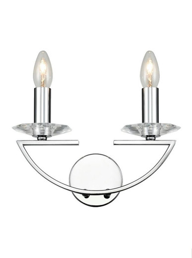 Franklite Artemis 2 Light Chrome with Crystal Scones Wall Light 