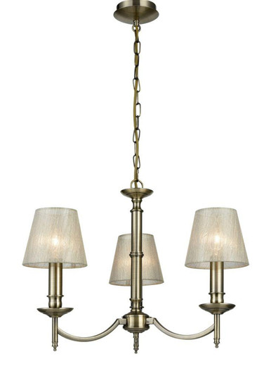 Franklite Petrushka 3 Light Bronze with Transparent Gold Shade Pendant Light 