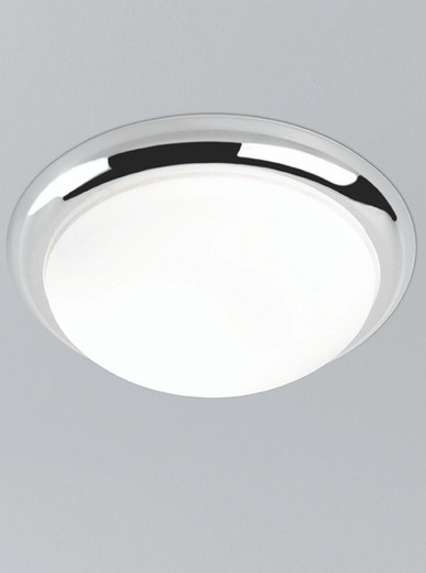 Franklite Circular 3 Light Chrome with Matt White Diffuser Flush Ceiling Light 