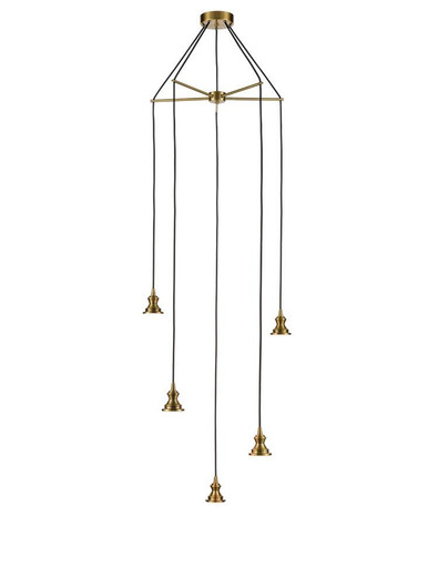 Franklite Refract 5 Light Aged Brass Plate Cluster Fitting Only Pendant Light 