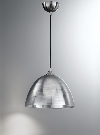 Franklite Vetross Satin Nickel with Silver Shade 35cm Pendant Light 