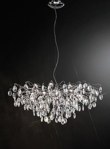 Franklite Wisteria 15 Light Chrome with Crystal Pendant Light 