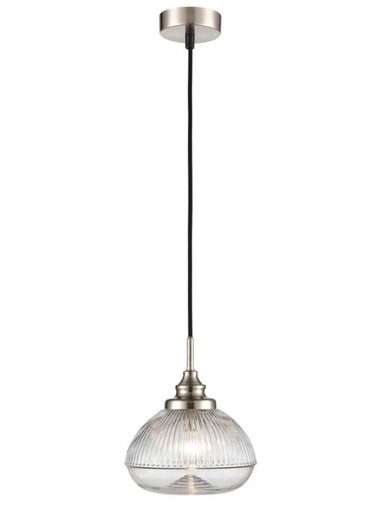 Franklite Acoste Satin Nickel with Clear Diffuser Pendant Light 
