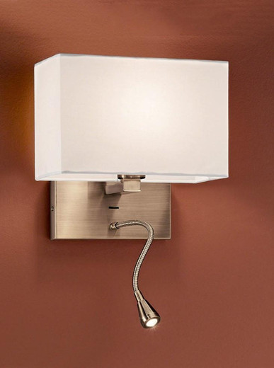 Franklite Bracket Bronze with Cream Shade and Adjustable Reading LED Wall Light 